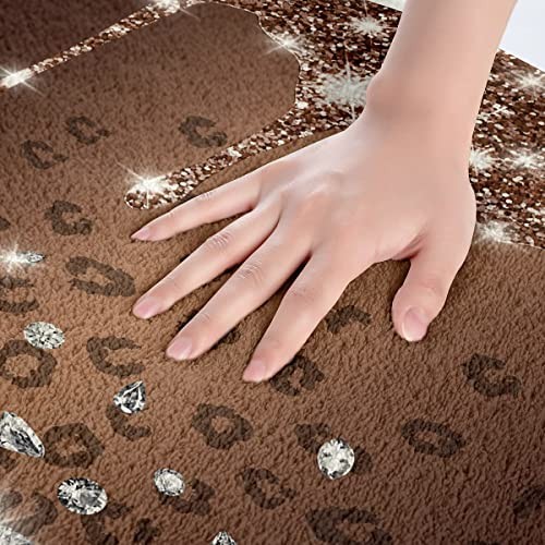 16"x24" Glitter Print (No Glitter) Diamond Leopard Bath Mats for Bathroom - Picture 5 of 8