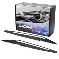 Euro Black Real Carbon Fiber Headlight Eyebrow Eyelid Trim For Bmw F15 X5 F16 X6