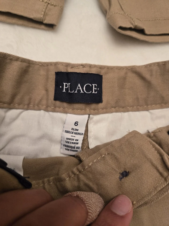 Childrens Place Blue Brown Shorts Boys 6 School Uniform Adjustable Waist Lot 5 - Image 3 of 4