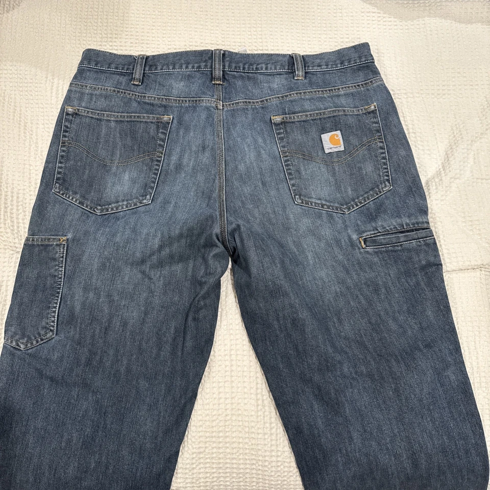 Pantalones de mezclilla Carhartt Relaxed Carpenter 100612-423 para hombre 40x30 Foto 4 de 4