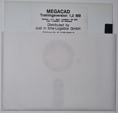 Mega CAD Trainingsversion   Just in Time Logistics   2× 5,25'' Disketten   selten