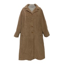 Vintage Juli De Roma Kajjmir Man Made Cashmere Trench Pea Coat Womens 16 Camel