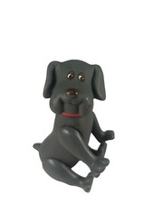 Tonka Pound Puppies Grey Dog Poseable 4" Figure PVC 80s Vintage 1986 Toy Puppy