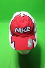 Nike Child Hat Cap Red Embroidered Adjustable Strap Hook Loop flame