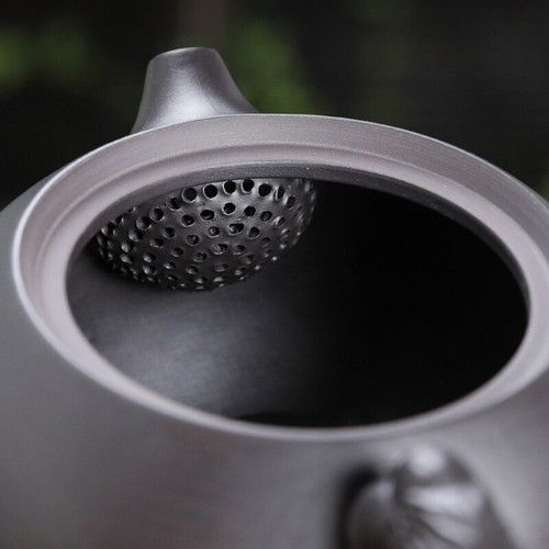 Ball Shaped Infuser Hole Tea Pot Marked Yixing Zisha Purple Clay Xishi Pot 160ml - Picture 3 of 16