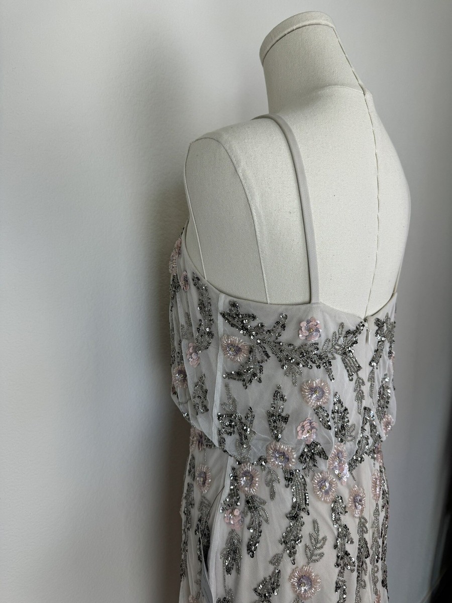 white christmas dresses ADRIANNA PAPELL AP1E210438 BEADED BLOUSON BOW