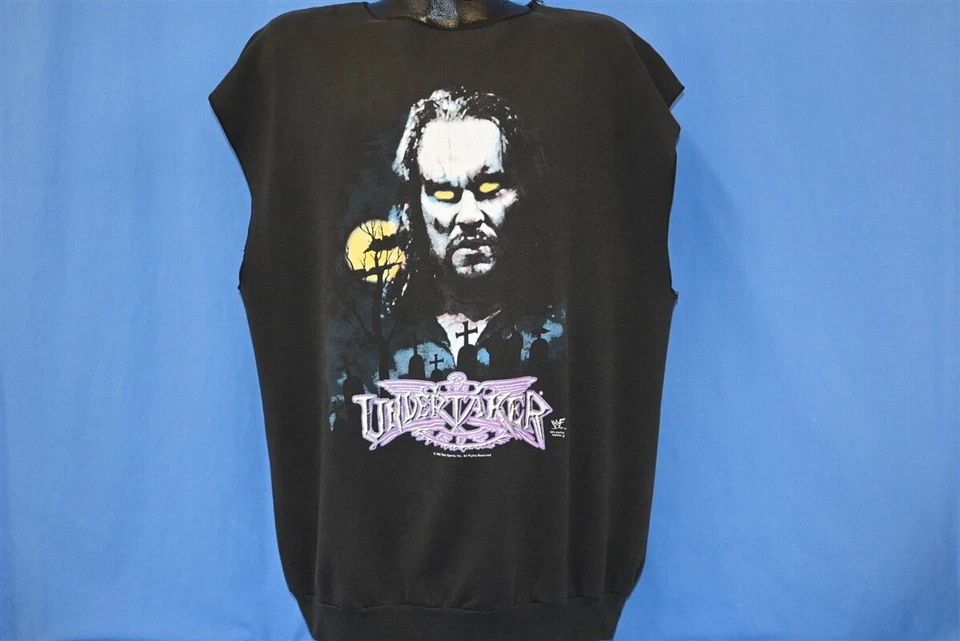 Moletom sem mangas vintage anos 90 WWF THE FUNERÁRIO DEADMAN GRAVEYARD WRESTLING GG - Imagem 2 de 4