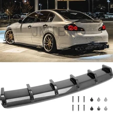 For Infiniti G35 G37 Sedan Carbon Fiber Rear Bumper Diffuser 6 Fins Splitter Lip