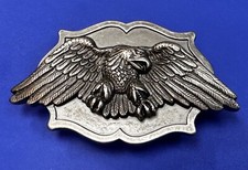 3D Patriotic American Bald EAGLE Silver Tone Western Framed Belt Buckle