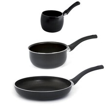 Set Mamma Ravelli Padella, Bricco Latte e Casseruola Antiaderenti in Alluminio 