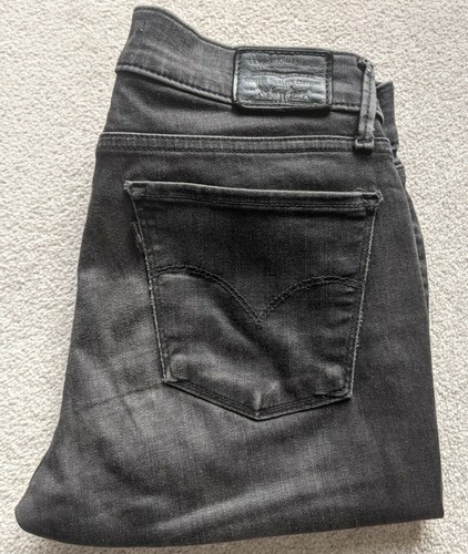 Ladies Levi's 710 Super Skinny Jeans W27 L30 Straight Low Rise Stretch Grey  UK 8 | eBay