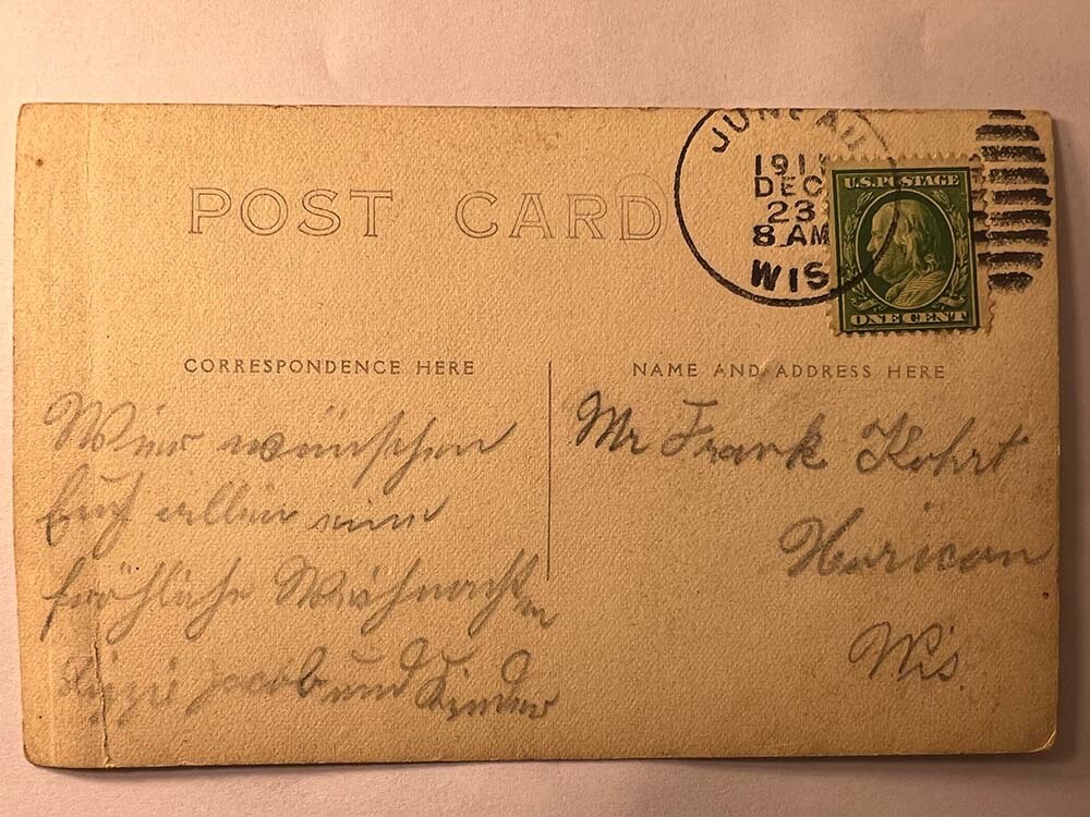 Vintage Rare POST CARD 1911 with the 1 CENT Stamp Benjamin