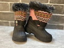 jands nwt snow boots pink and black size 7 kids