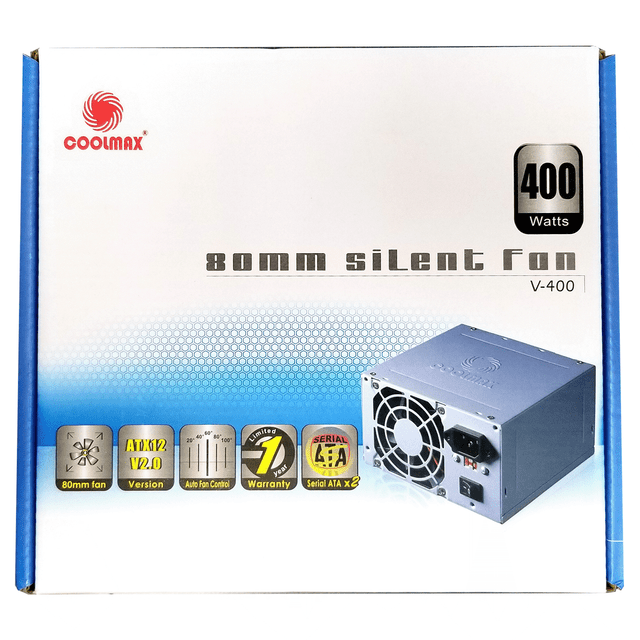 I-400 Coolmax 240-Pin 400 Power Supply With 1X80 Mm Low Noise Cooling Fan