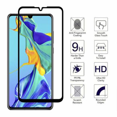 2xFull cover For Huawei P40 Pro P30 Lite P20 Tempered Glass Screen Protector