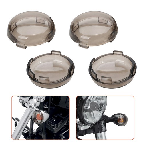 1 Pair of 3 1/4 Smoked Turn Signal Lenses Kit Compatible with Harley