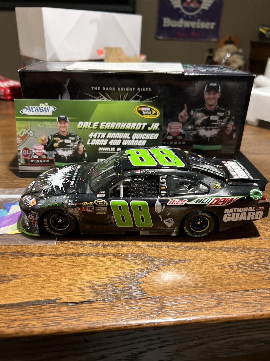 Dale Earnhardt Jr 2012 Michigan Win Dark Knight Dual Autographed 1