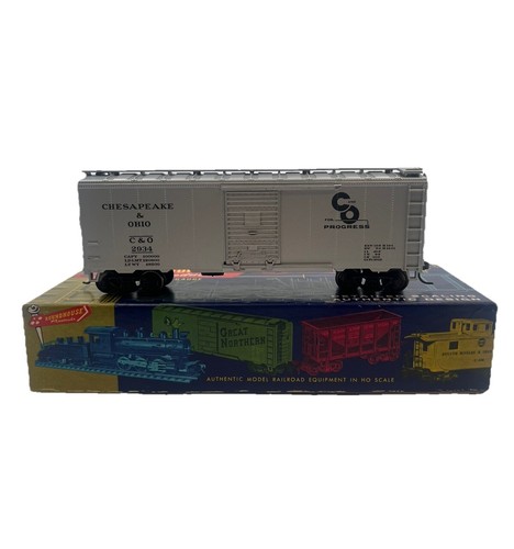 Tren a escala Ho Roundhouse 2934 40 ft caja C&O acero | Zustand: Used