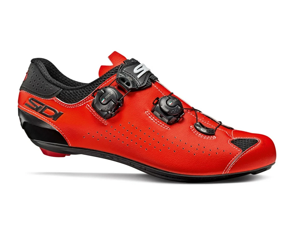 SIDI Genius 10 Road Cycling Shoes Black Red Fluo Size 36 47 EUR
