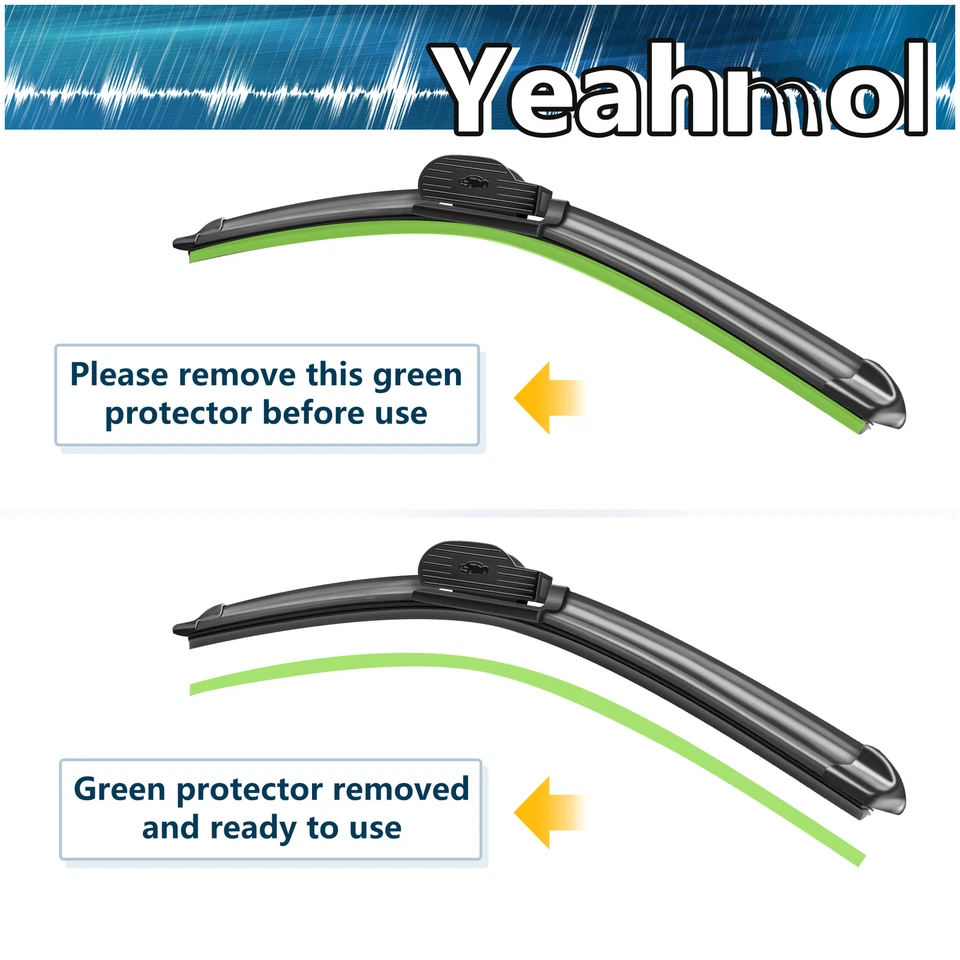 Yeahmol 3pcs Front & Rear Windshiled Wiper Blades Fit For Geo Metro 1989-1994 - Image 4 of 4