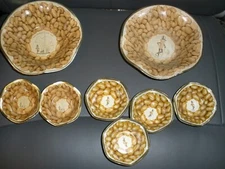 2 Sets of Vintage Mr Peanut Bowls Tin Mr Peanut & 1939 NY World's Fair (SU78)