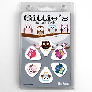 6-Pack-OWLS-ASSORTED-WINGS-Fun-Hoot-Medium-Gauge-351-OWL-Guitar-Picks