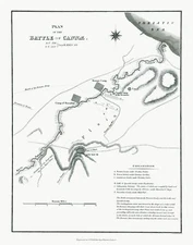 Historic War Map - Cannae Italy Battle - Oxford 1828 - 23 x 29.28