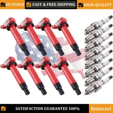 Set of 8 IRIDIUM Spark Plug and Ignition Coils Pack for Lexus Toyota UF230 4504
