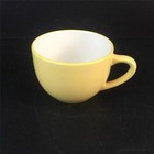 Pagnossin Martinique Glass Vtg Yellow Cup / Mug 4" Yellow Trim Italy 