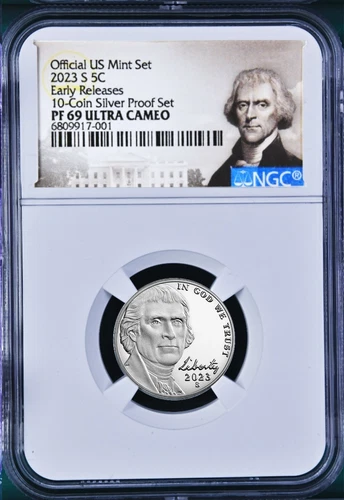 2023 S Proof 5C Nickel 10-Silver-coin-set Version NGC PF69 ULTRA CAMEO ER