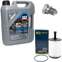 MotoröL Set 5W-30 5 Liter + ÖLfilter SH 4771 L + Schraube FüR Audi Seat Skoda VW