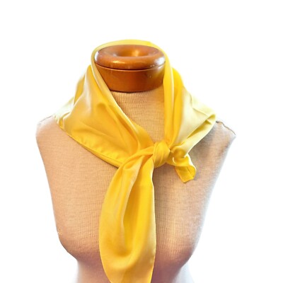 100% Polyester Yellow Scarf Made In Italy