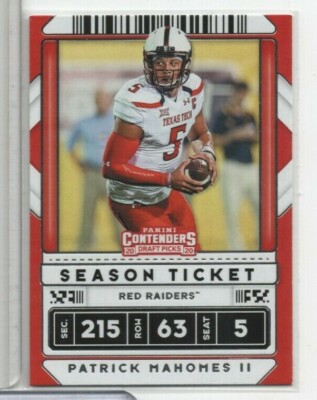 Patrick Mahomes II Texas Tech 2020 Panini Contenders Season Ticket 80 032521ATCD