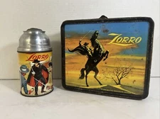 Aladdin Disney Zorro Black Metal Lunchbox Thermos Walt Disney Lunch Box
