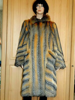 Damen Mantel Fuchsmantel Echtpelz Grisfuchs Rotfuchs Silber A