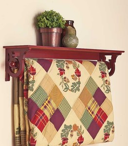 Wood Deluxe Quilt Rack Blanket Storage Rack Window Curtain ...