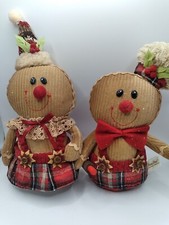Dan Dee Stuffed Gingerbread Couple Christmas Baking Holiday Decorations
