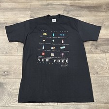 Vintage New York Luke A Tuke 1988 L Single Stitch Shirt Black