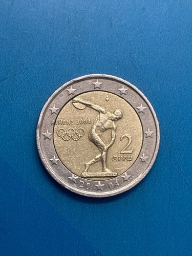 Pièce 2 Euros Jeux Olympiques Athènes 2004 – Rare Surplus Métal – TTB