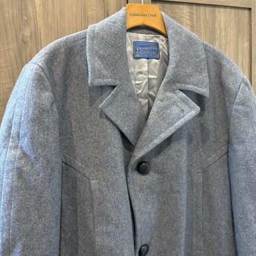 Pendleton Mens Coat 42 Gray Wool Pea Coat Western Dress Cabincore Classic - Picture 4 of 10