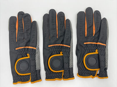 Herren Golfhandschuhe X3 Med schwarz/hellbraun Allwetter RECHTSHAND für Linkshand Golfer
