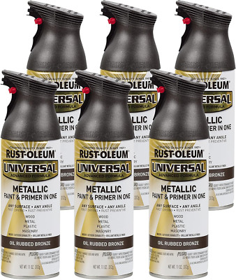 Universal Metallic Spray Paint, Oil Rubbed Bronze, 11 Oz, 6 Pack