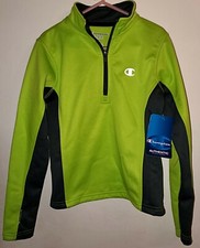 Unisex Kids Champion Pullover Jacket Fleece Lined Size 5/6 Green Brand New
