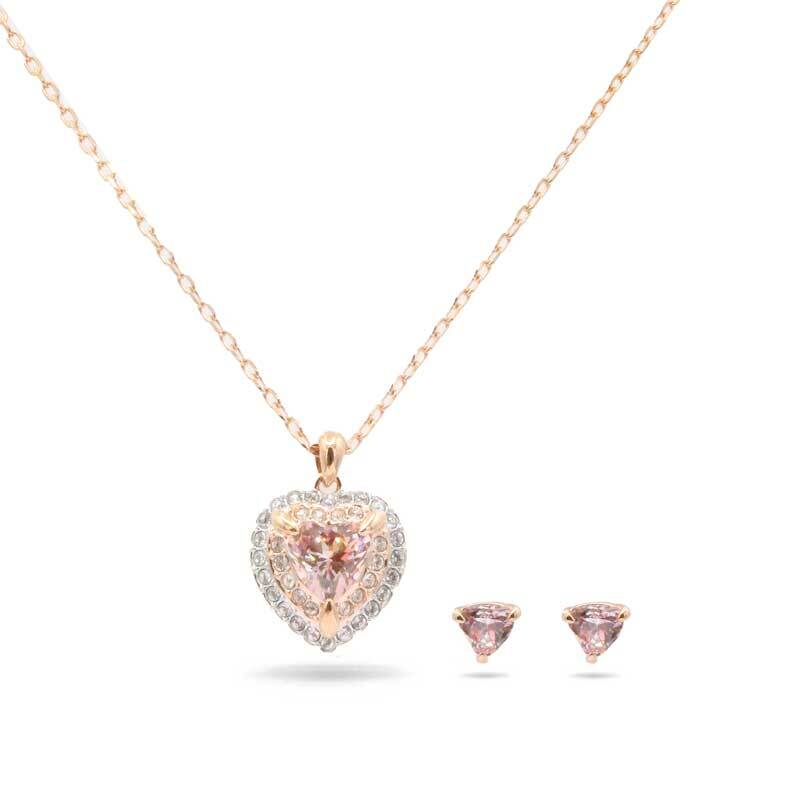 Коллекция Swarovski Schmuckset One от Herz Halskette и Damen Ohrring Rosegold 30290₽
