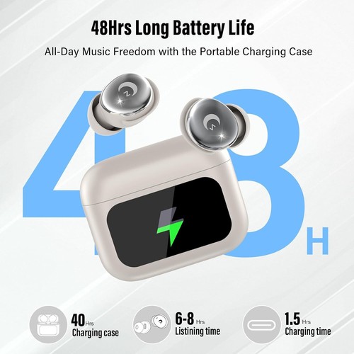 Schlafkopfhörer Bluetooth 5.4 Kopfhörer Mini mit Touchscreen In Ear Kopfhörer Ka - Bild 6 von 8