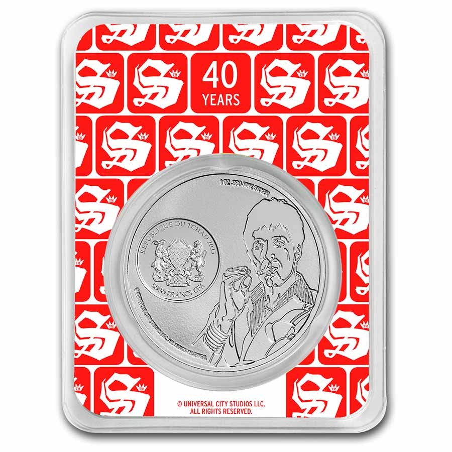 2023 Chad 1 oz Silver 5000 Francs Scarface 40th Anniversary (TEP