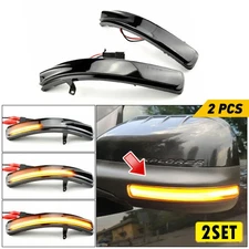 2set Sequential LED Smoked Side Mirror Turn Signal Lights For 2011-2019 Ford Exp