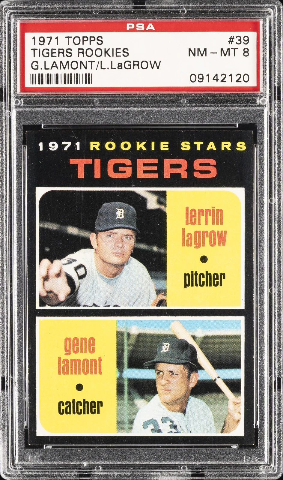 Deal for 1971 TOPPS L.LAGROW/G.LAMONT #39 TIGERS ROOKIES PSA 8