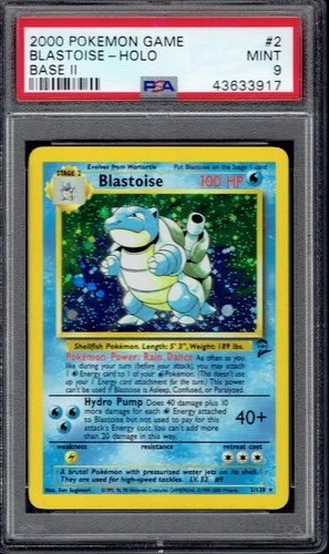 2000 Pokémon Blastoise Holo 2/130 PSA 9 (Base Set 2)