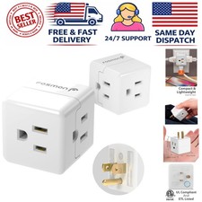 Compact 3-Prong Wall Tap - 90 Outlet Splitter for Home Travel, Sleek Design